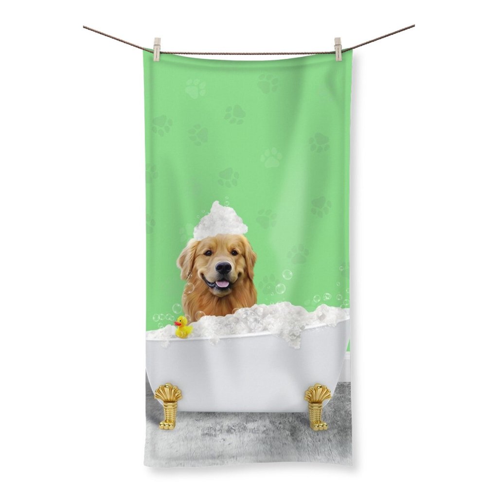Pet Portraits | The Bath Tub: Custom Pet Towel | Paw & Glory