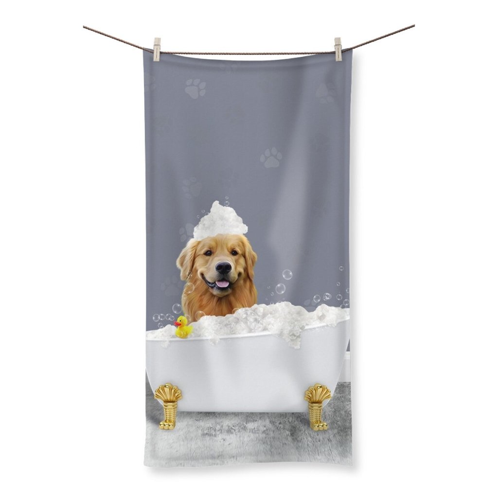 Pet Portraits | The Bath Tub: Custom Pet Towel | Paw & Glory