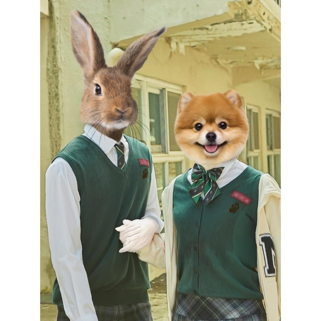 Pet Portraits | The Best Friends (All Of Us Are Dead Inspired): Custom Digital Download Pet Portrait | Paw & Glory