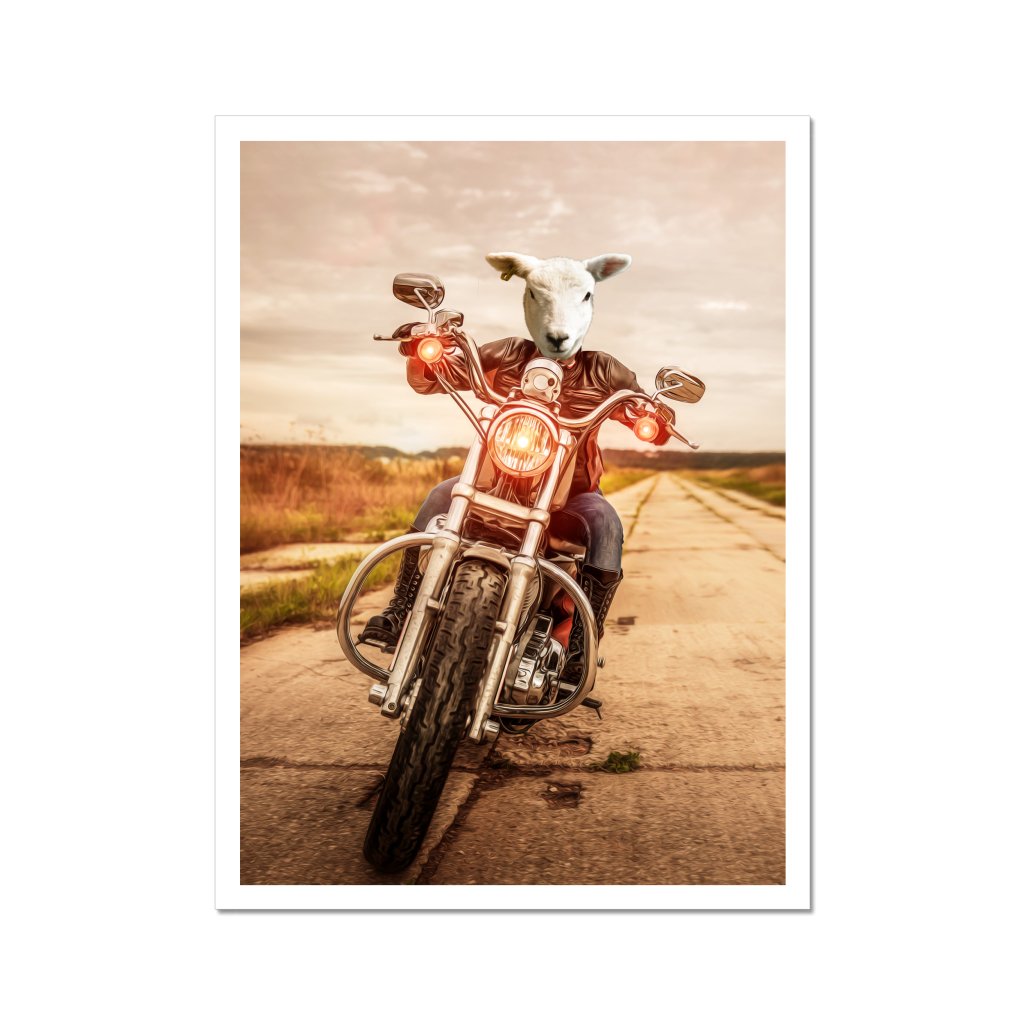 Pet Portraits | The Biker Chick: Animal Art Poster | Paw & Glory