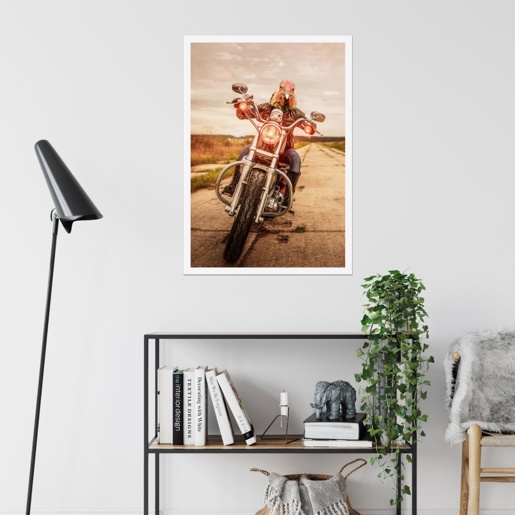 Pet Portraits | The Biker Chick: Animal Art Poster | Paw & Glory