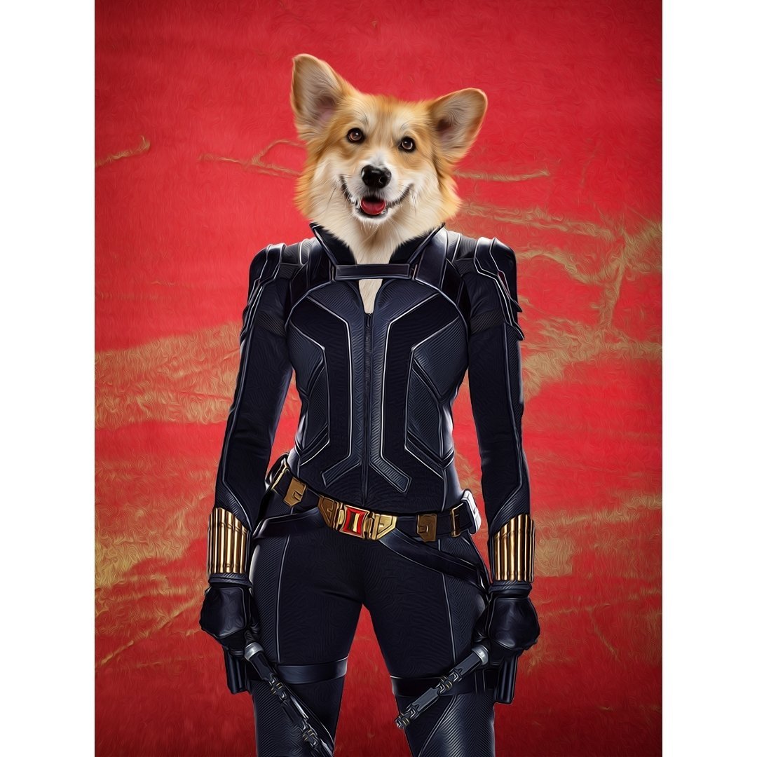 Pet Portraits | The Black Widow: Custom Digital Download Pet Portrait | Paw & Glory