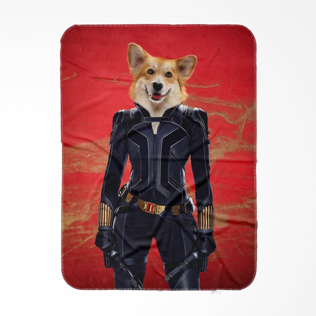 The Black Widow: Custom Pet Blanket - Paw & Glory - Dog Portraits - Pet Portraits