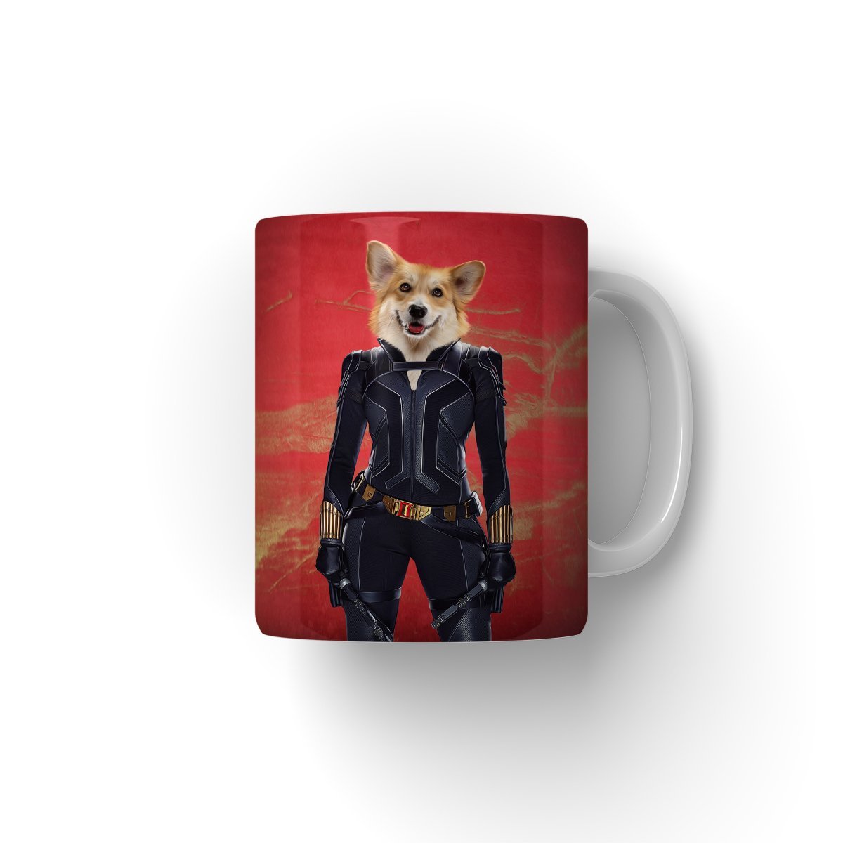 The Black Widow: Custom Pet Coffee Mug - Paw & Glory - Dog Portraits - Pet Portraits