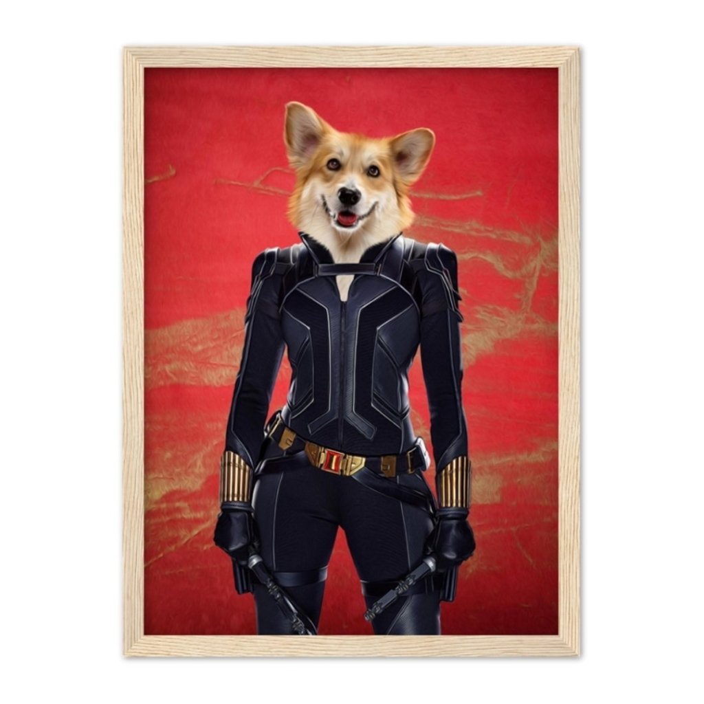 The Black Widow: Custom Pet Portrait - Paw & Glory - Dog Portraits - Pet Portraits