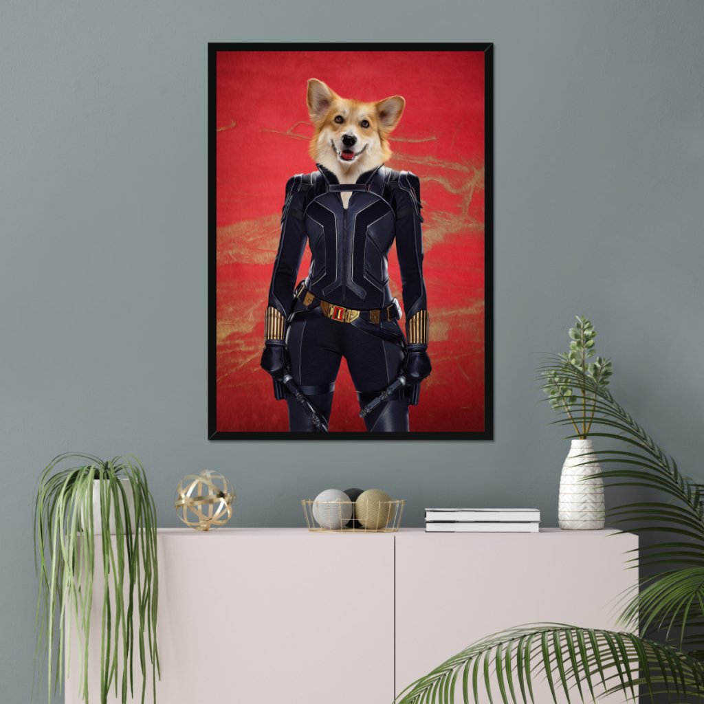 Pet Portraits | The Black Widow: Custom Pet Portrait | Paw & Glory