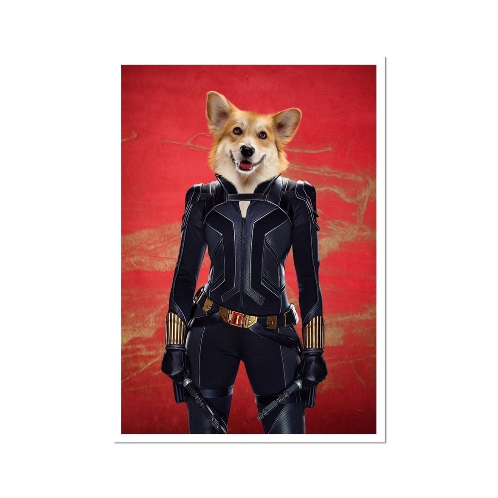 Pet Portraits | The Black Widow: Custom Pet Poster | Paw & Glory