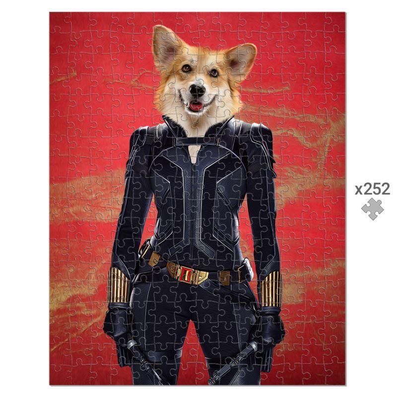 Pet Portraits | The Black Widow: Custom Pet Puzzle | Paw & Glory