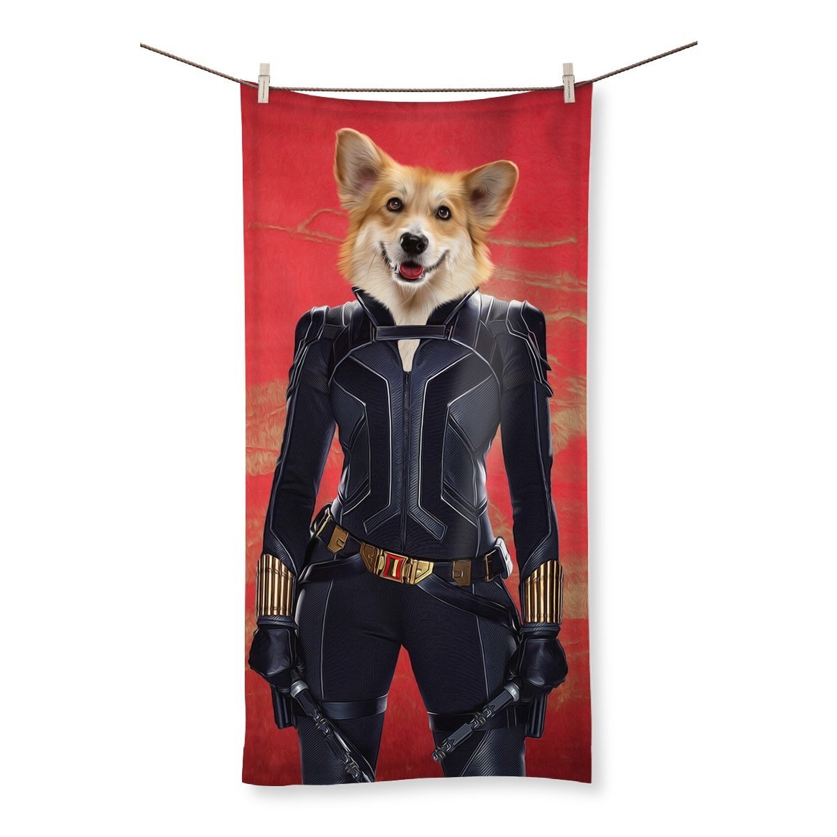 Pet Portraits | The Black Widow: Custom Pet Towel | Paw & Glory
