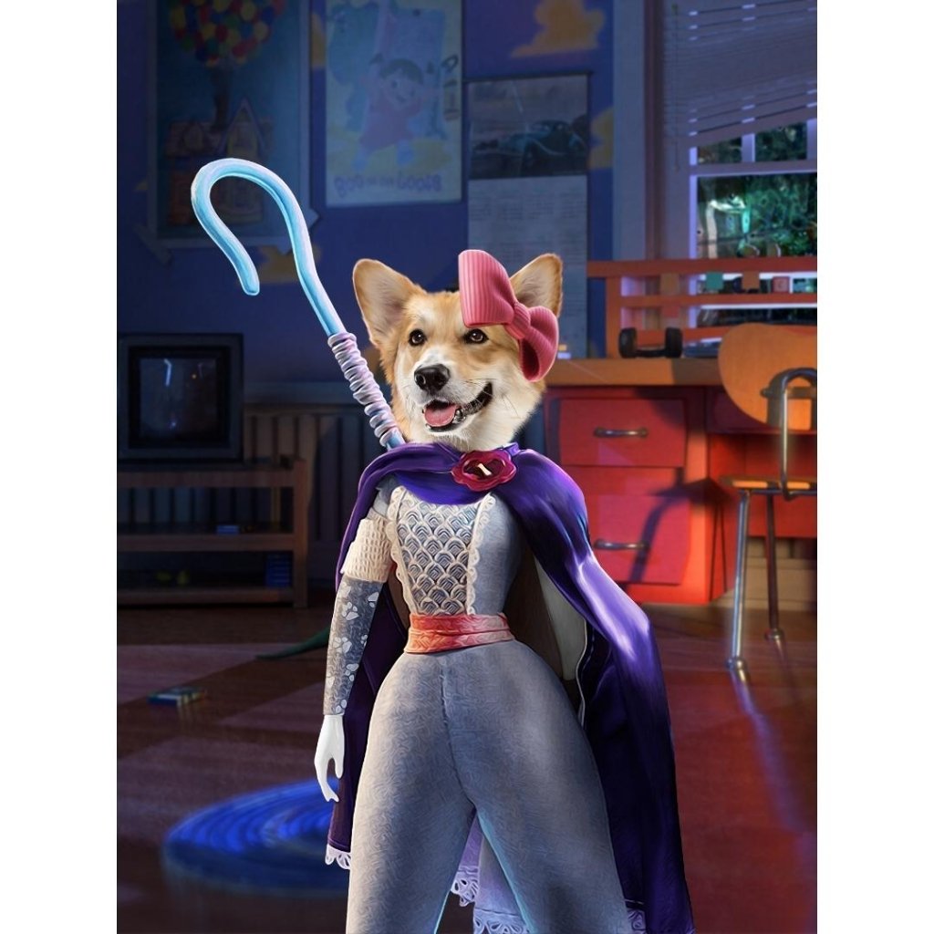 Pet Portraits | The Bo Peep (Toy Story Inspired): Custom Digital Download Pet Portrait | Paw & Glory