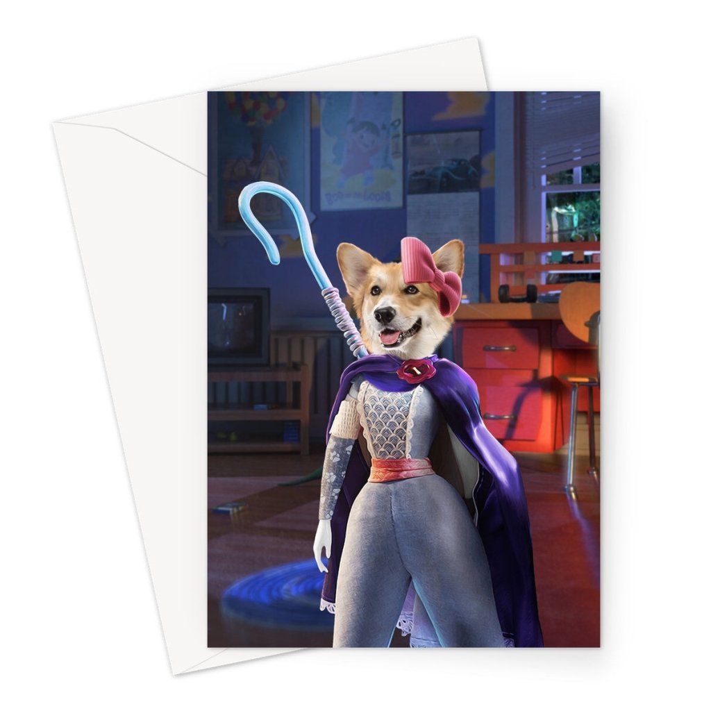 Pet Portraits | The Bo Peep (Toy Story Inspired): Custom Pet Greeting Card | Paw & Glory