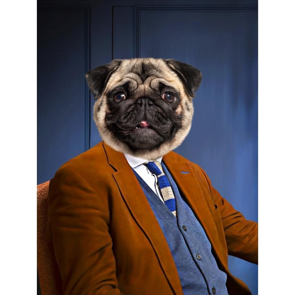 Flashy Businessman Custom Digital Download Pet Portrait | Paw & Glory