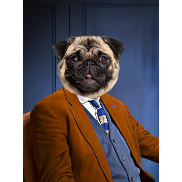 Flashy Businessman Custom Digital Download Pet Portrait | Paw & Glory