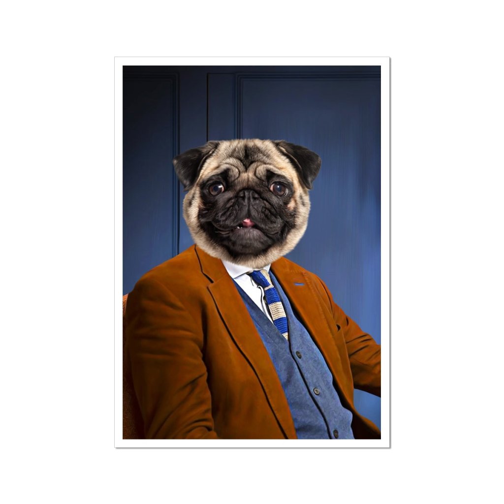 Flashy Businessman Custom Pet Poster | Custom Pet Portrait Print | Paw & Glory