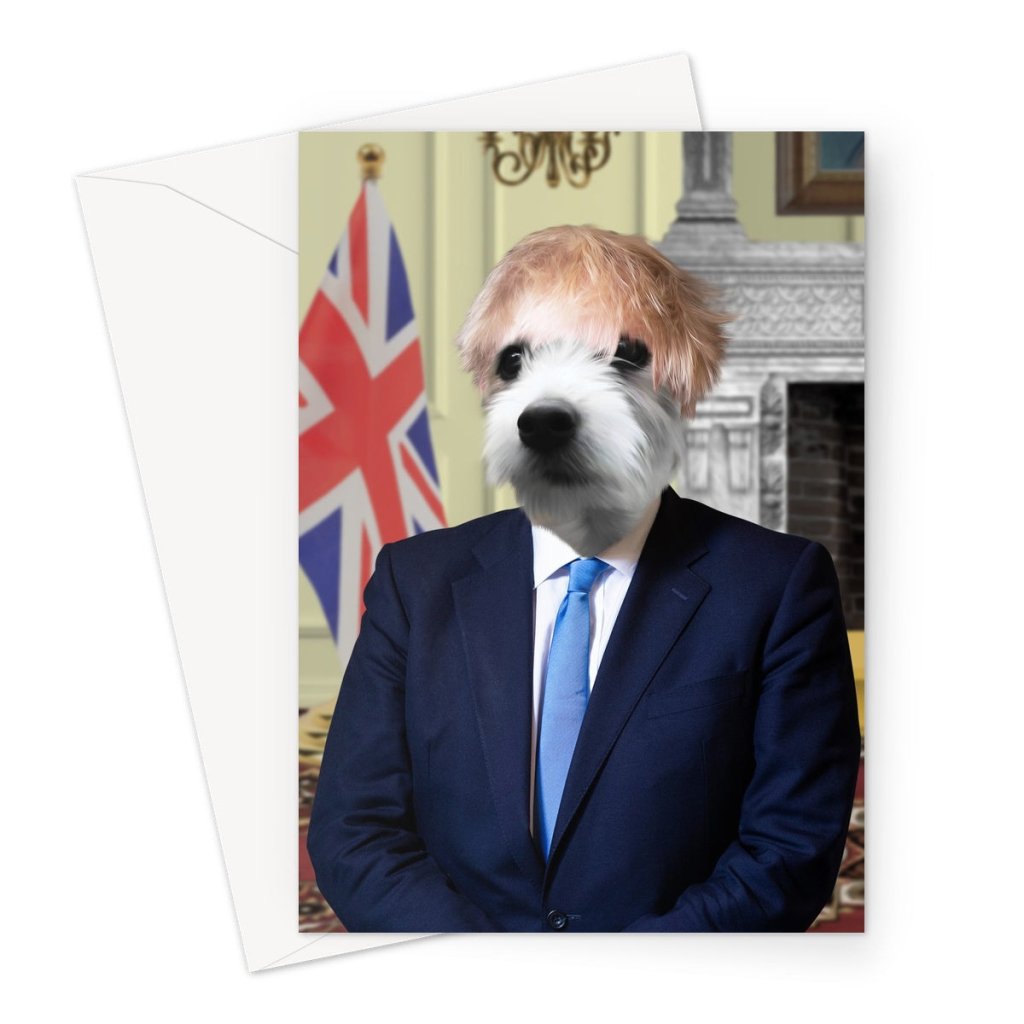 Pet Portraits | The Boris (Boris Johnson Inspired): Custom Pet Greeting Card | Paw & Glory