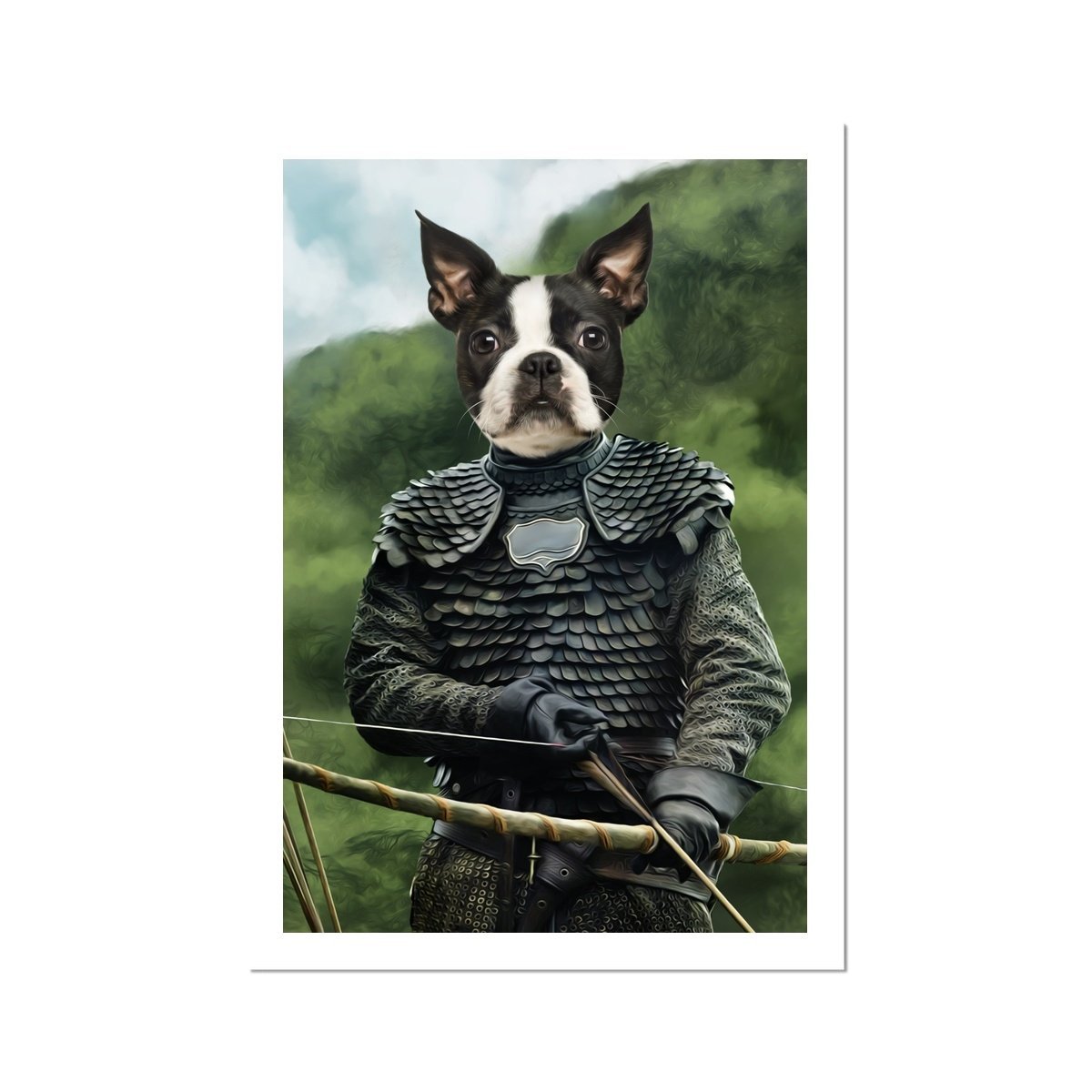 Medieval Archer Custom Pet Portrait | Paw & Glory