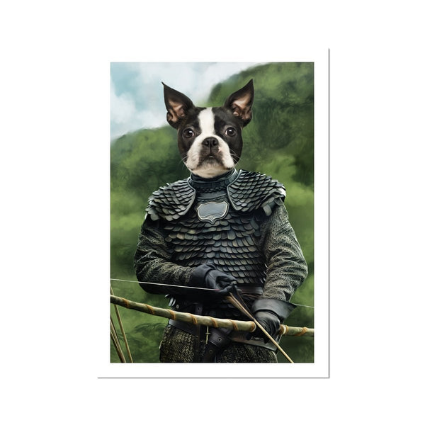 Medieval Archer Custom Pet Poster | Custom Pet Portrait Print | Paw & Glory
