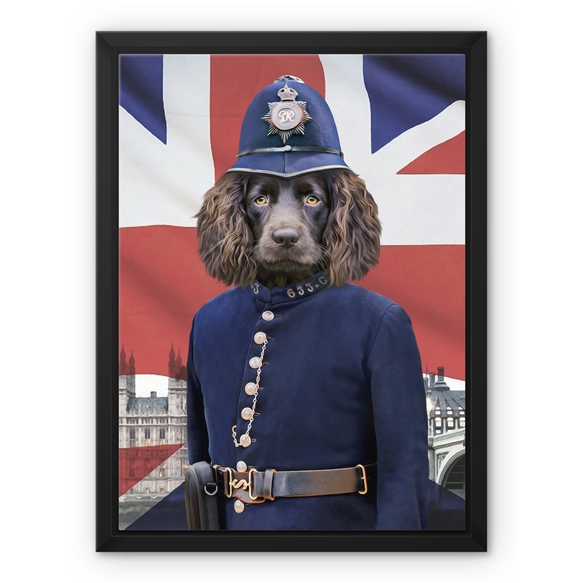 Pet Portraits | The British Police Officer: Custom Pet Canvas | Paw & Glory