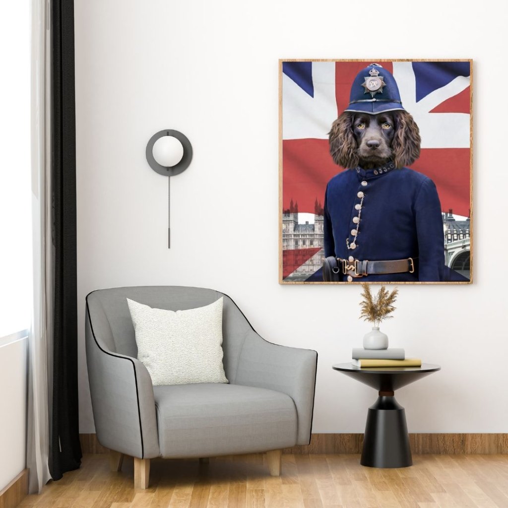 Pet Portraits | The British Police Officer: Custom Pet Portrait | Paw & Glory