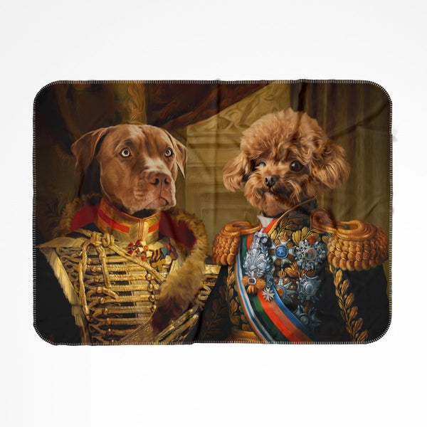 The Brothers In Arms: Custom Pet Blanket | royal pet portrait | Paw & Glory