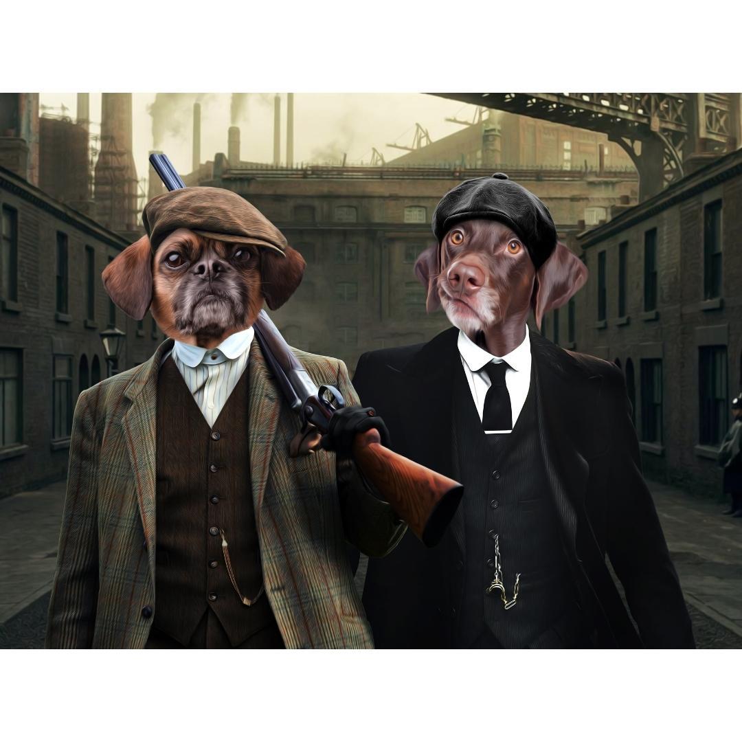 Pet Portraits | The Brothers (Peaky Blinders Inspired): Custom Digital Download Pet Portrait | Paw & Glory