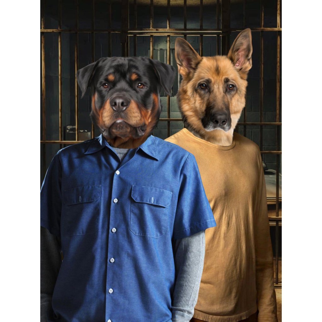 Pet Portraits | The Brothers (Prison Break Inspired): Custom Digital Download Pet Portrait | Paw & Glory