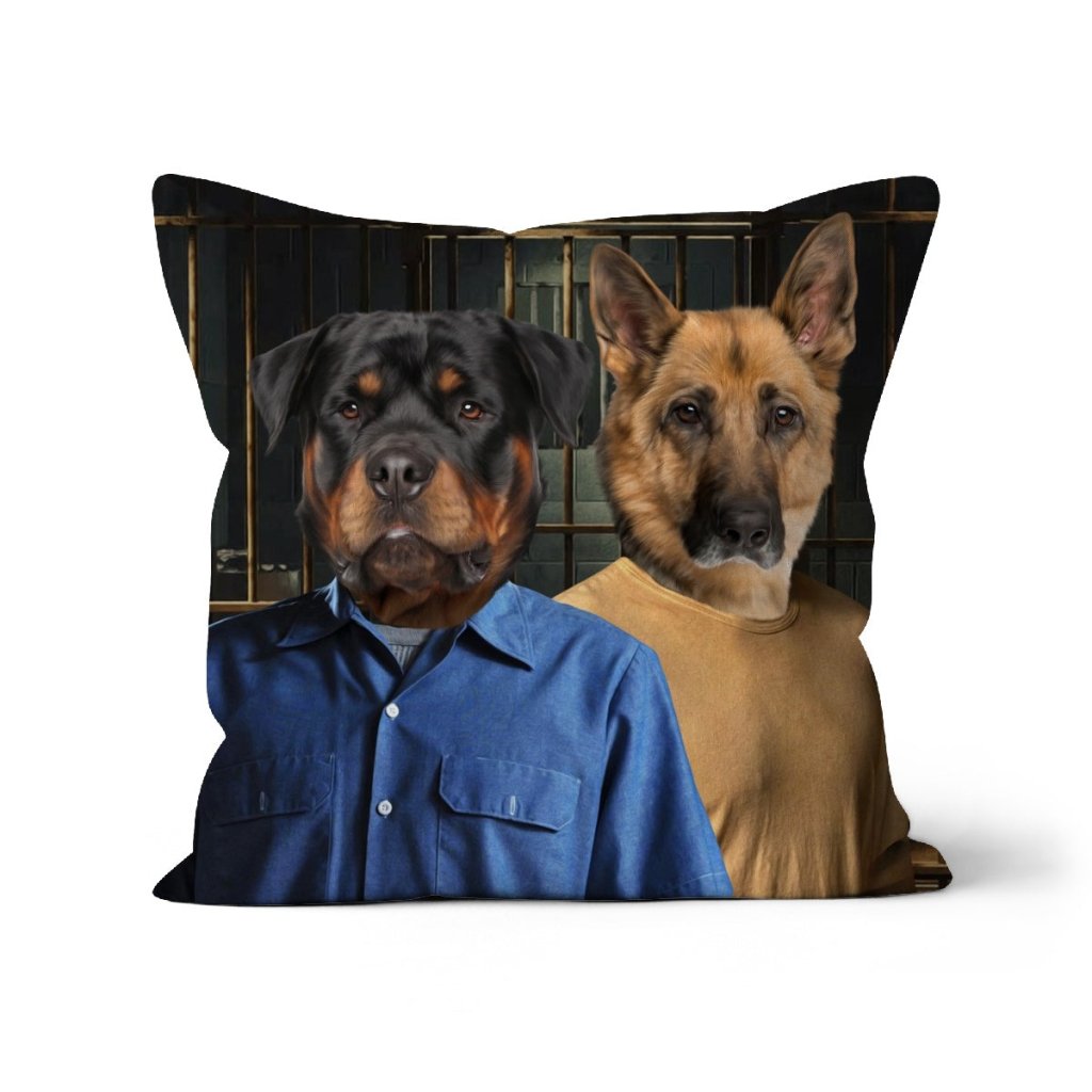 Pet Portraits | The Brothers (Prison Break Inspired): Custom Pet Pillow | Paw & Glory