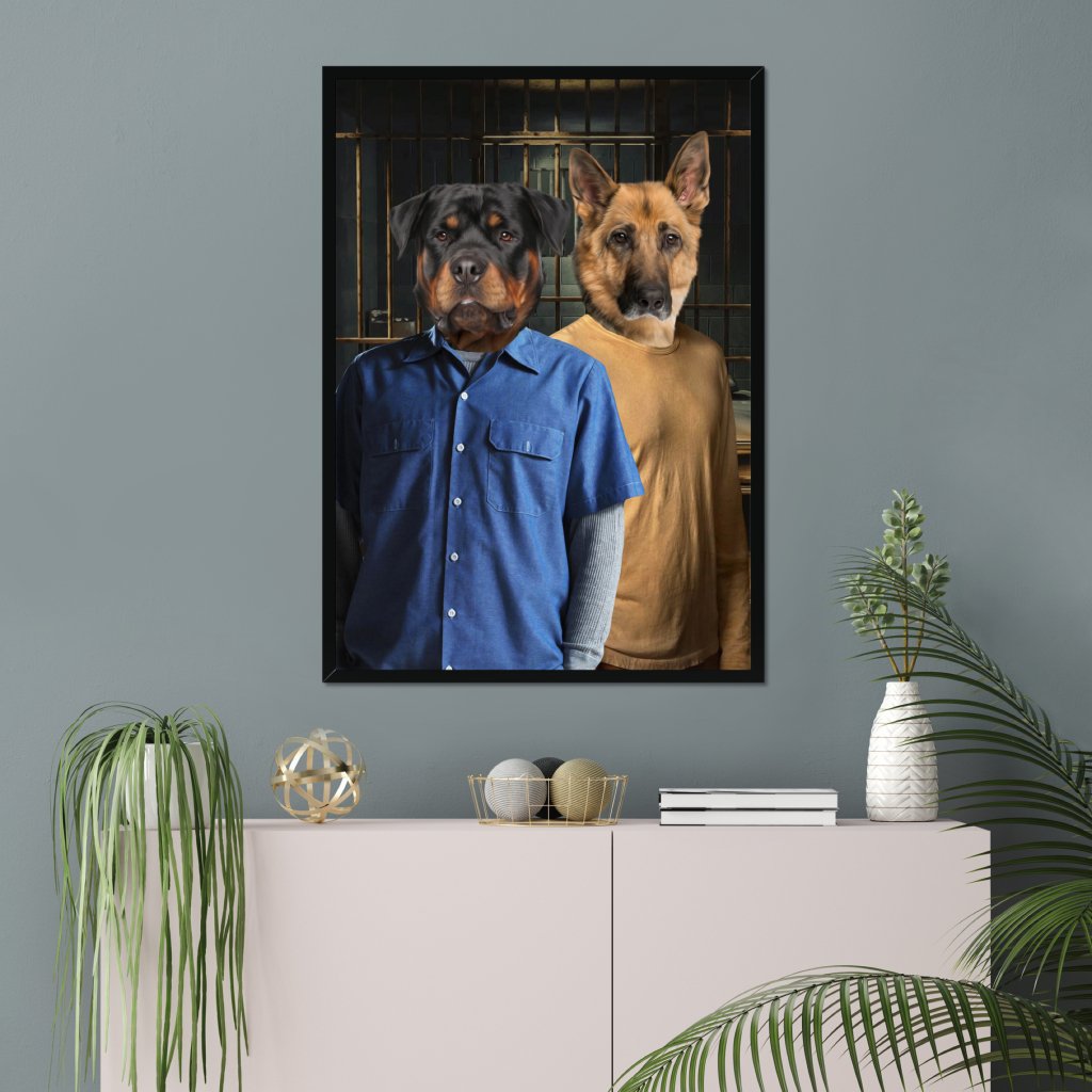 Pet Portraits | The Brothers (Prison Break Inspired): Custom Pet Portrait | Paw & Glory