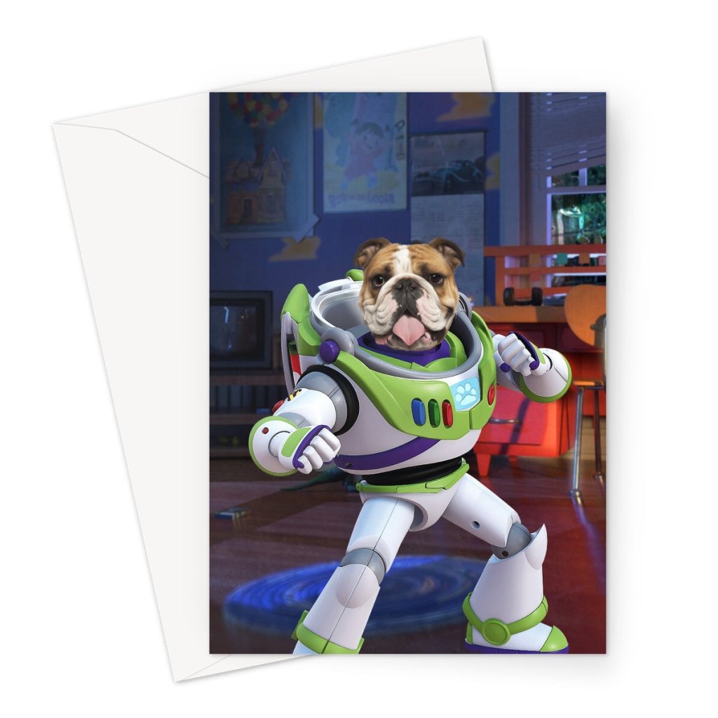 Pet Portraits | The Buzz (Toy Story Inspired): Custom Pet Greeting Card | Paw & Glory