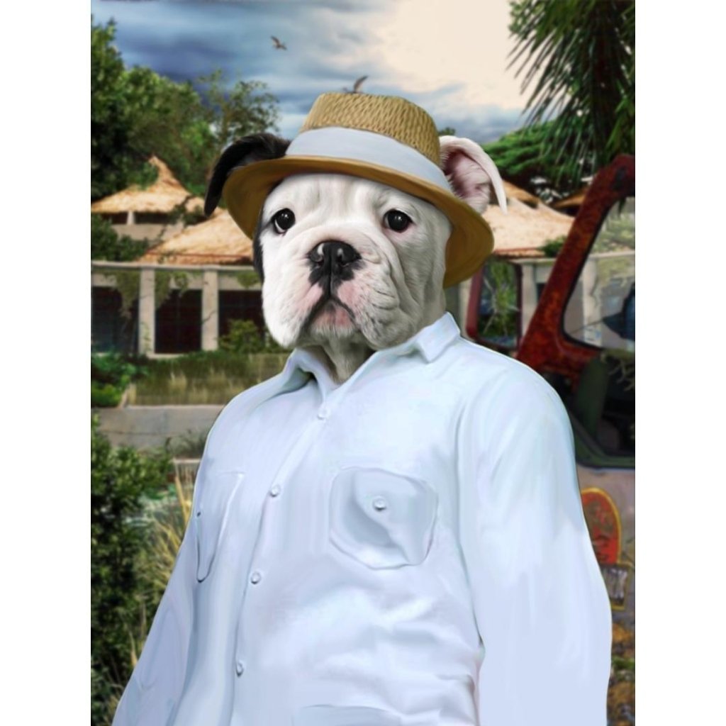 Pet Portraits | The CEO (Jurassic Park Inspired): Custom Digital Download Pet Portrait | Paw & Glory