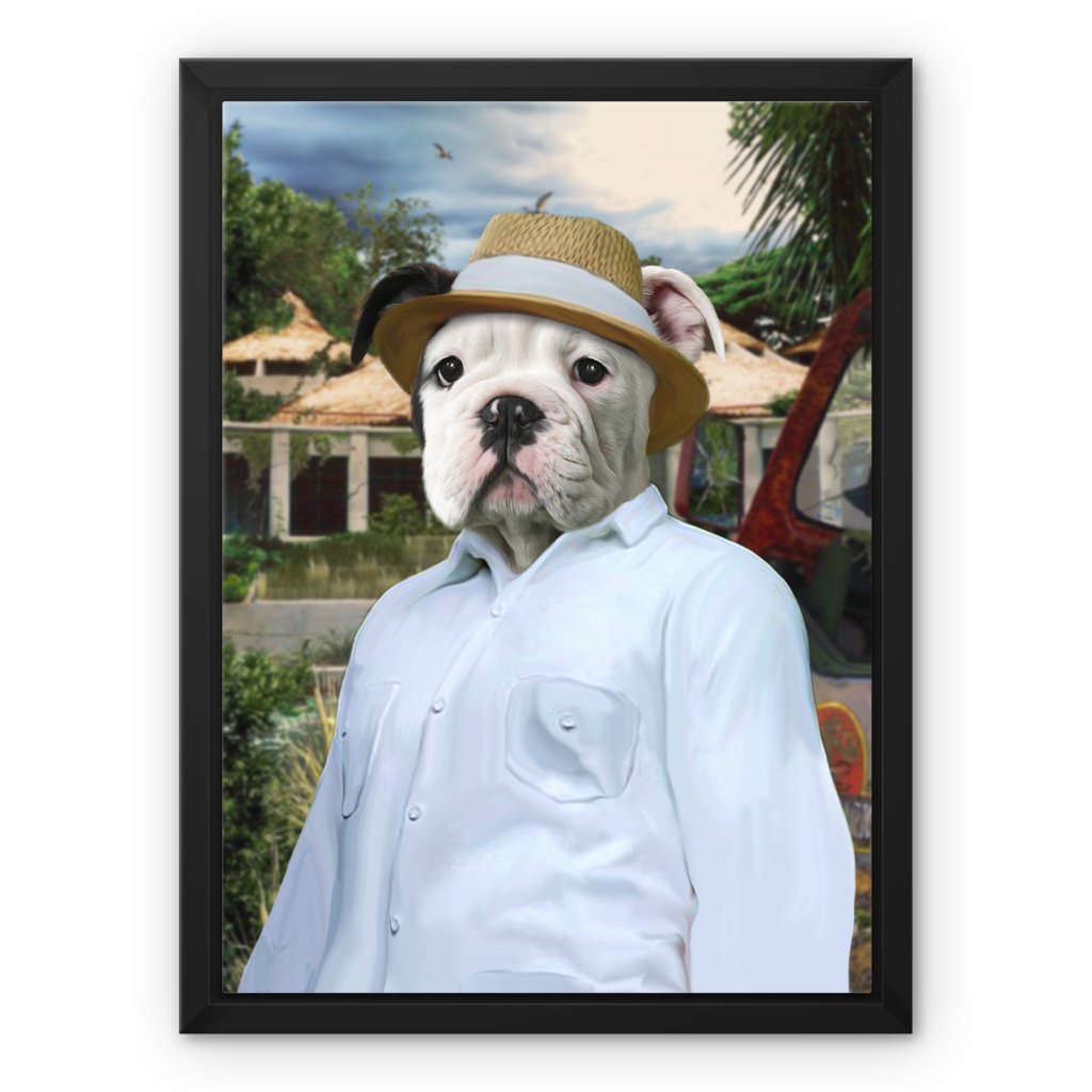 Pet Portraits | The CEO (Jurassic Park Inspired): Custom Pet Canvas | Paw & Glory