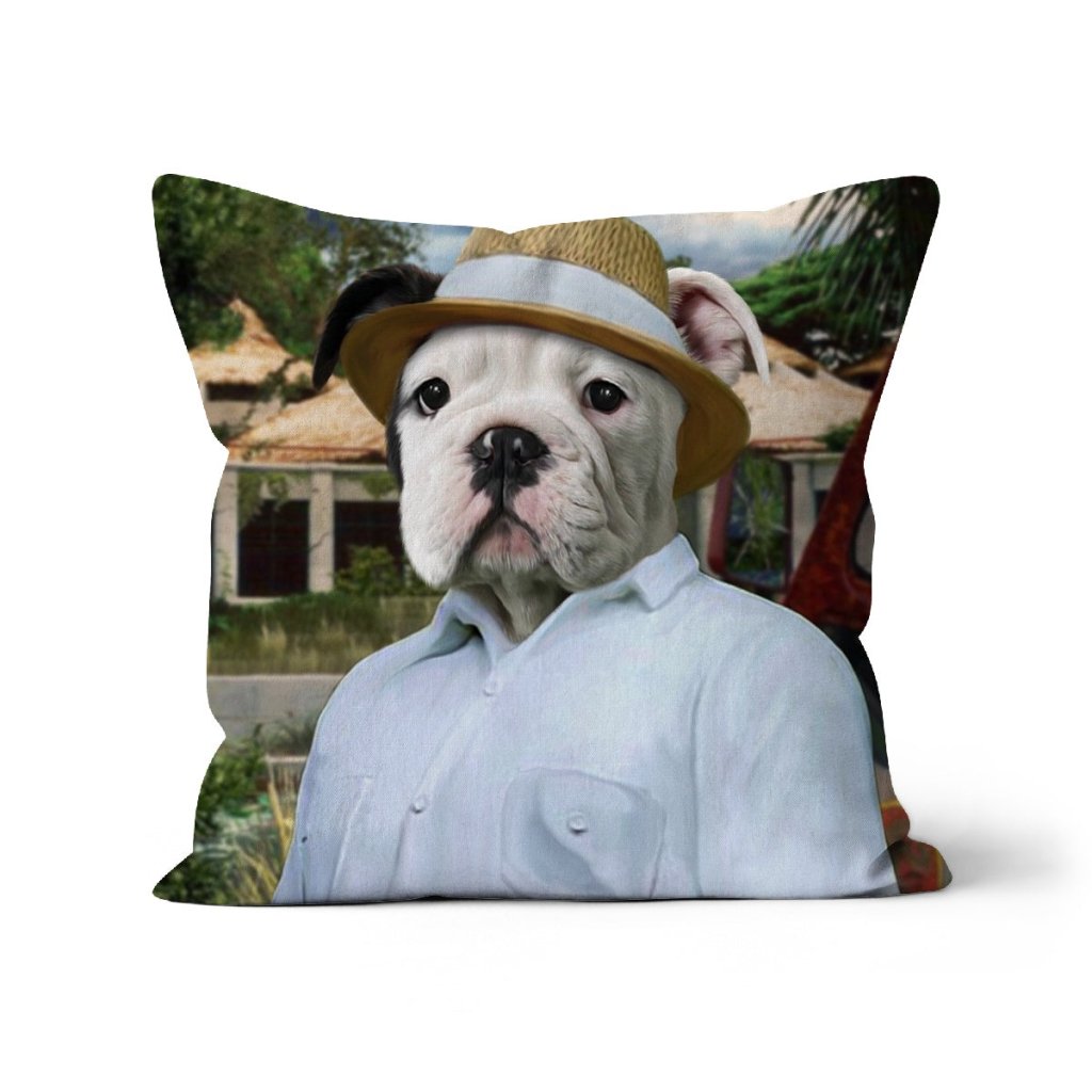 Pet Portraits | The CEO (Jurassic Park Inspired): Custom Pet Pillow | Paw & Glory