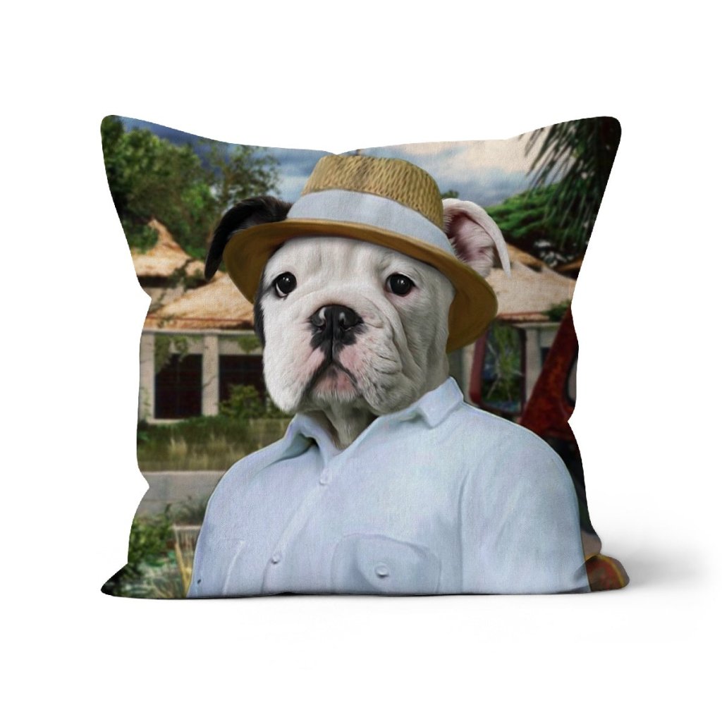 Pet Portraits | The CEO (Jurassic Park Inspired): Custom Pet Pillow | Paw & Glory