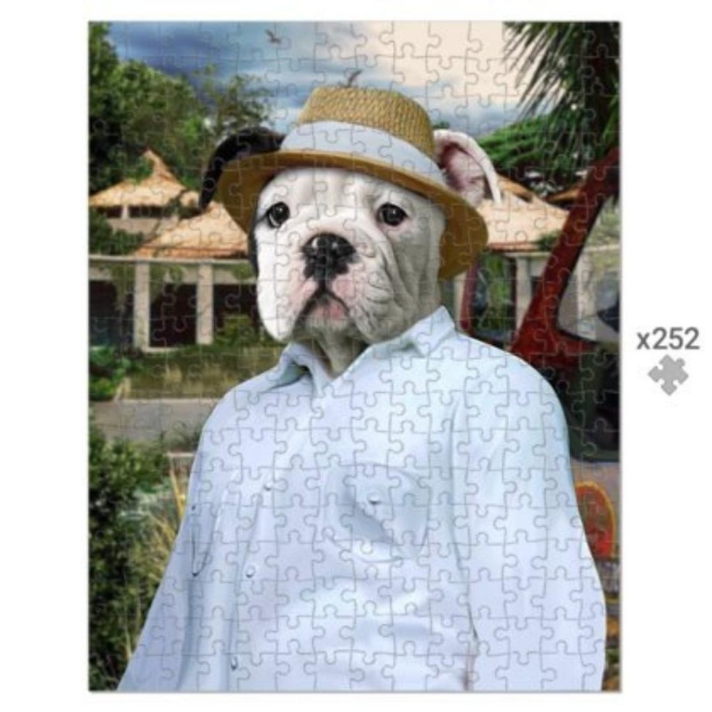 Pet Portraits | The CEO (Jurassic Park Inspired): Custom Pet Puzzle | Paw & Glory