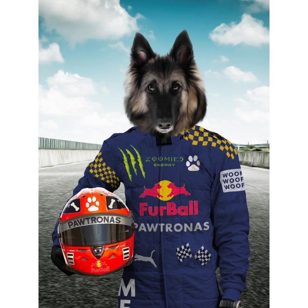 Pet Portraits | The Champion Driver: Custom Digital Download Pet Portrait | Paw & Glory