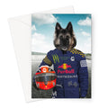 The Champion Driver: Custom Pet Greeting Card