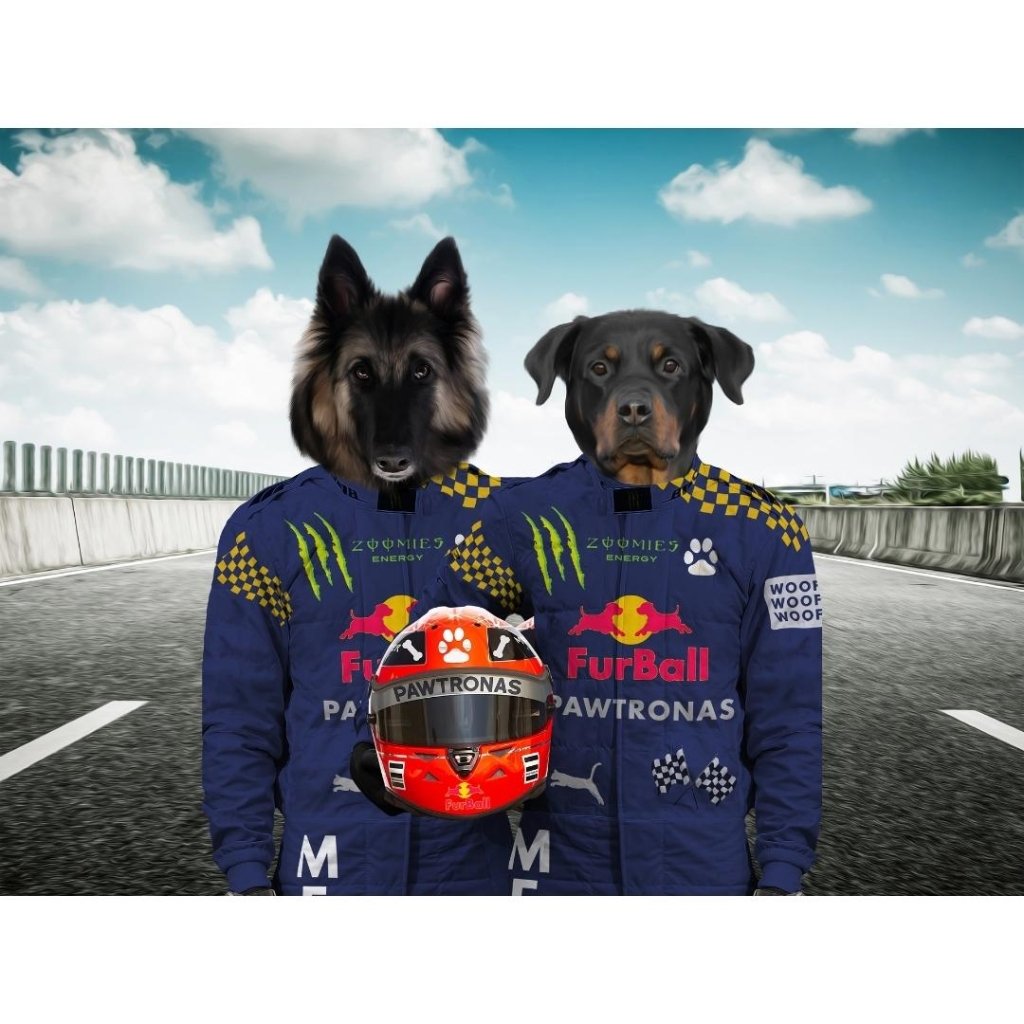 Pet Portraits | The Champion Drivers: Custom Digital Download Pet Portrait | Paw & Glory