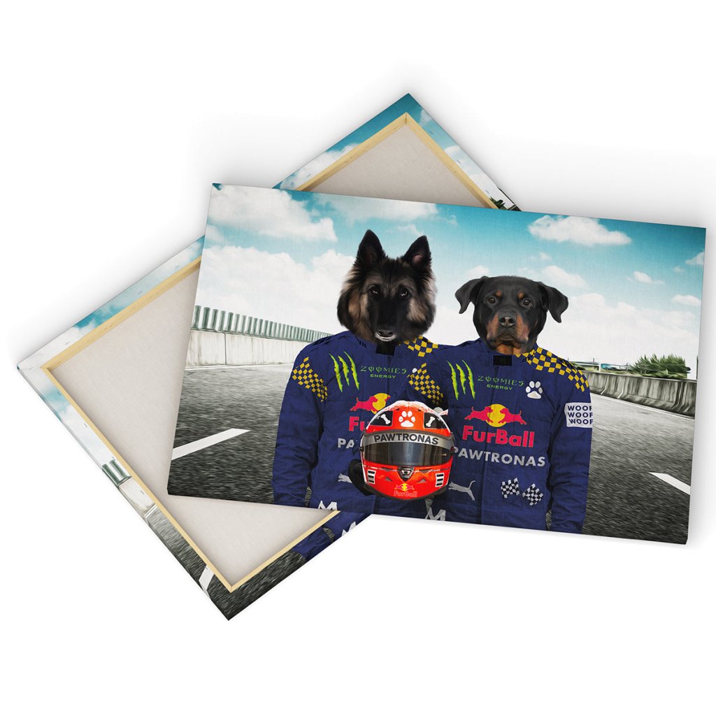 Pet Portraits | The Champion Drivers: Custom Pet Canvas | Paw & Glory