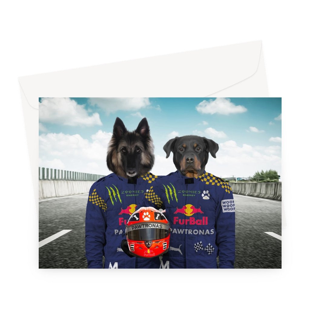 Pet Portraits | The Champion Drivers: Custom Pet Greeting Card | Paw & Glory