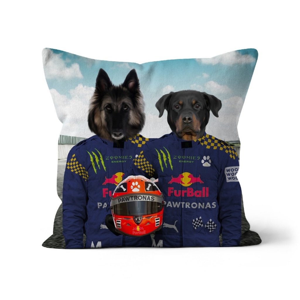 Pet Portraits | The Champion Drivers: Custom Pet Pillow | Paw & Glory