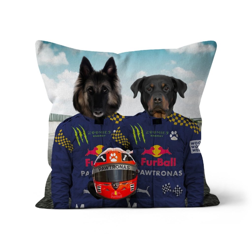 Pet Portraits | The Champion Drivers: Custom Pet Pillow | Paw & Glory
