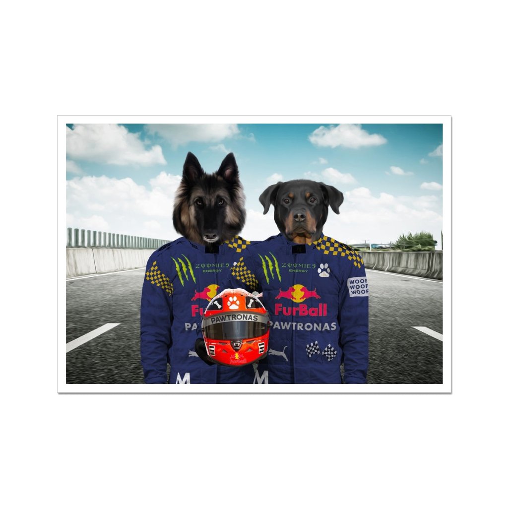 Pet Portraits | The Champion Drivers: Custom Pet Poster | Paw & Glory