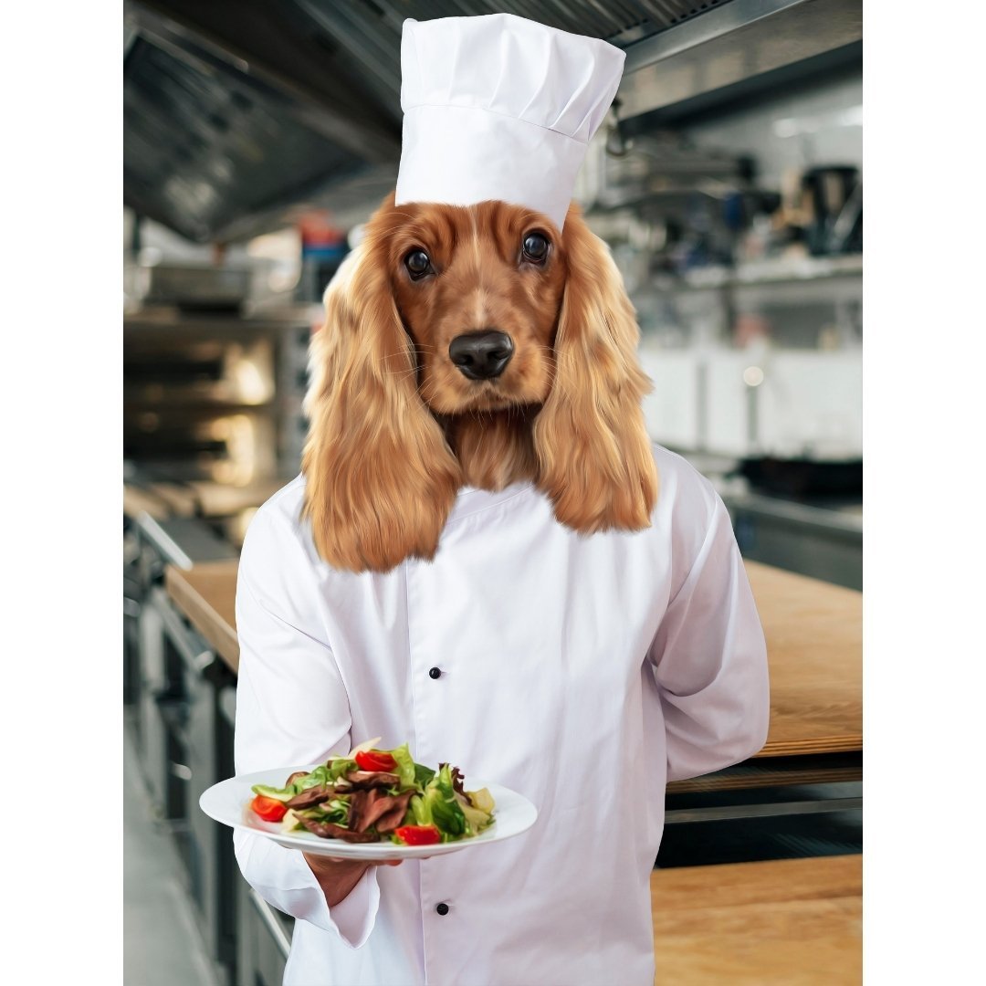 Pet Portraits | The Chef: Custom Digital Download Pet Portrait | Paw & Glory
