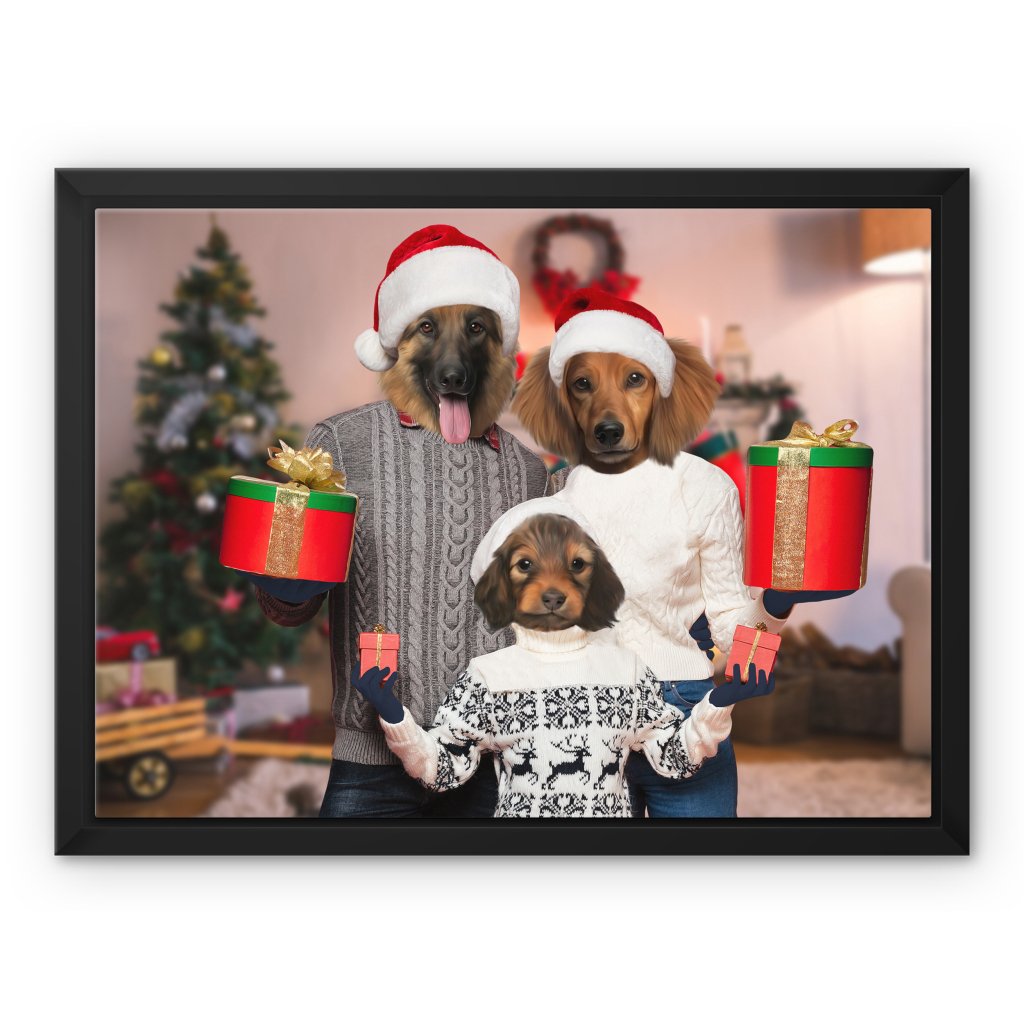 Pet Portraits | The Christmas Family: Custom 3 Pet Canvas | Paw & Glory