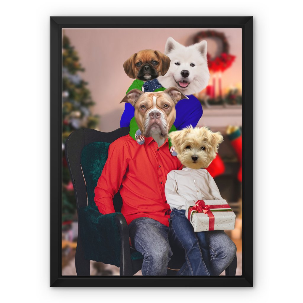 Pet Portraits | The Christmas Family: Custom 4 Pet Canvas | Paw & Glory