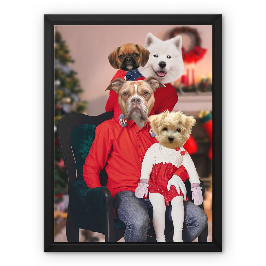Pet Portraits | The Christmas Family: Custom 4 Pet Canvas | Paw & Glory