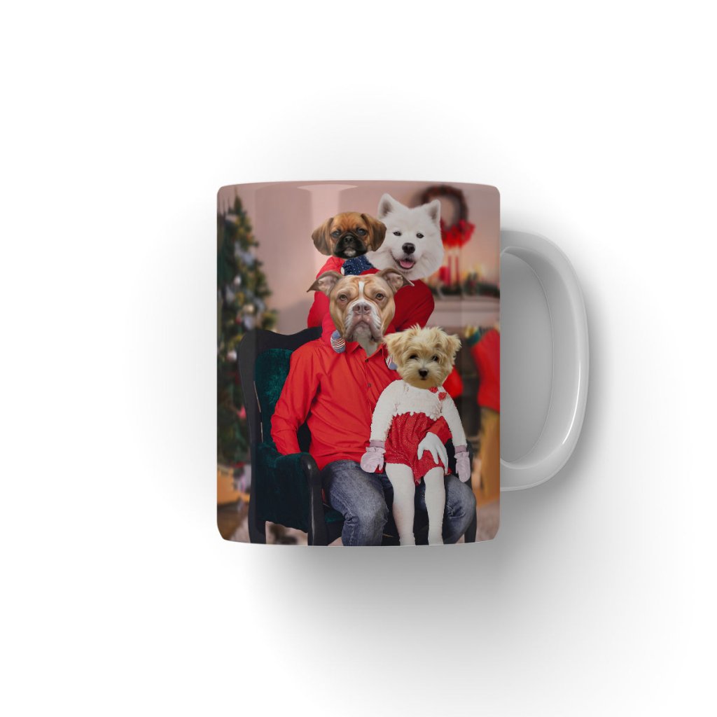 Pet Portraits | The Christmas Family: Custom 4 Pet Coffee Mug | Paw & Glory