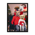 The Christmas Family: Custom 4 Pet Portrait