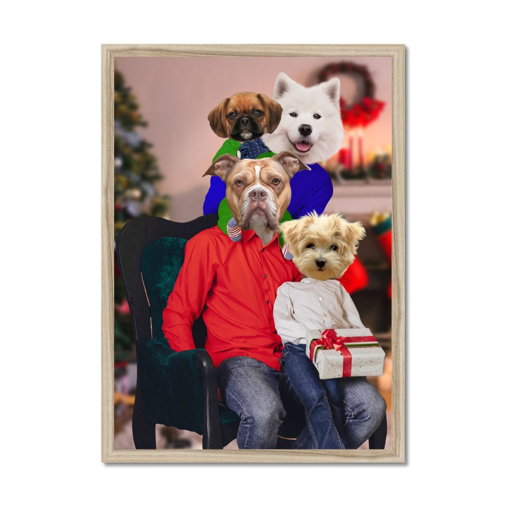 Pet Portraits | The Christmas Family: Custom 4 Pet Portrait | Paw & Glory