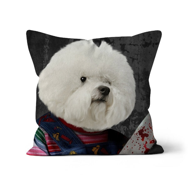 Haunted Doll Custom Pet Pillow | Funny Pet Portrait | Paw & Glory